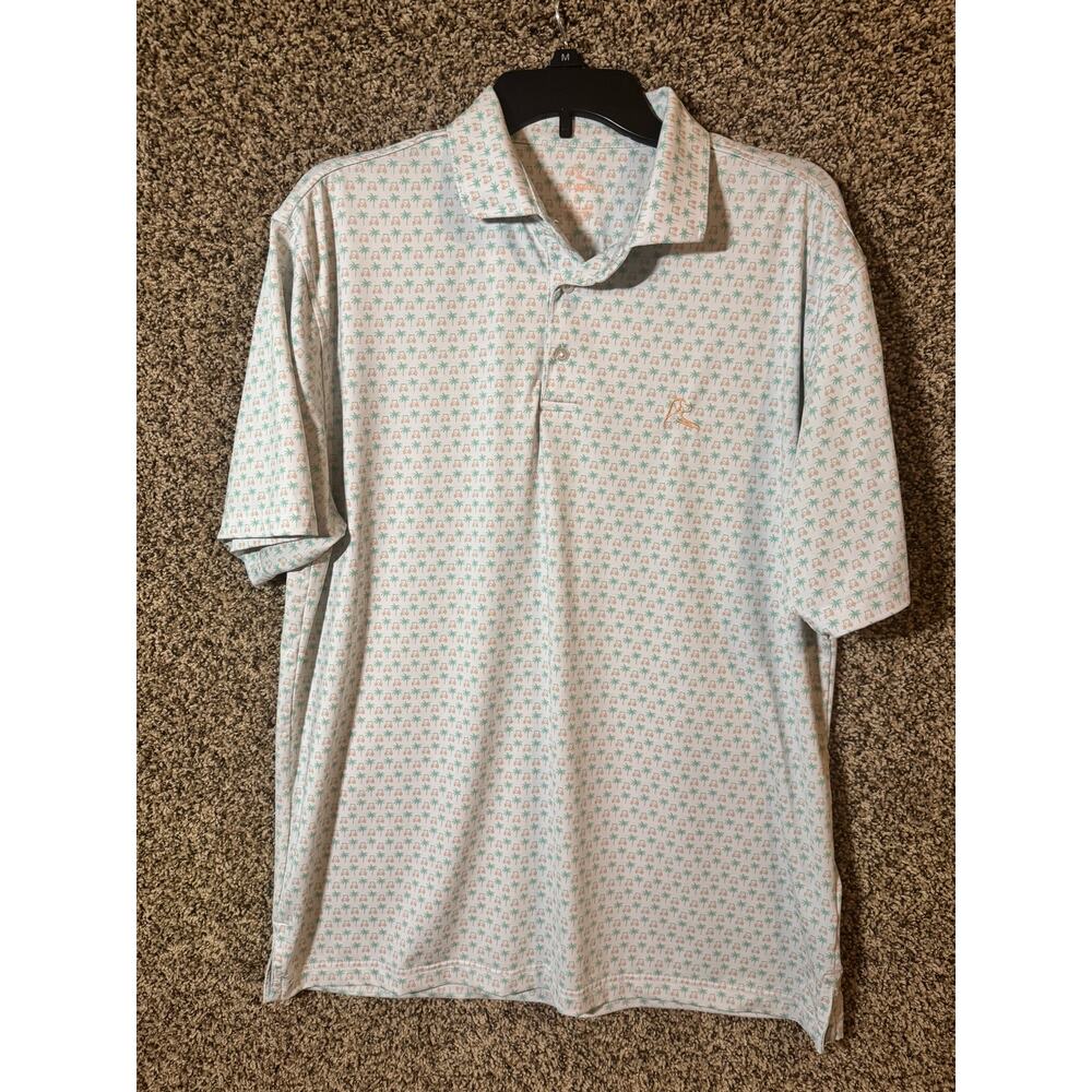 Rhoback Men's golf cart palm tree polo size L